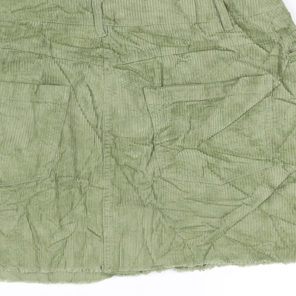 Pull&Bear Womens Green Flare Skirt Size M
