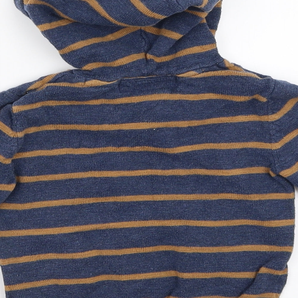 H&M Boys Blue Striped Pullover Jumper Size 9-12 Months