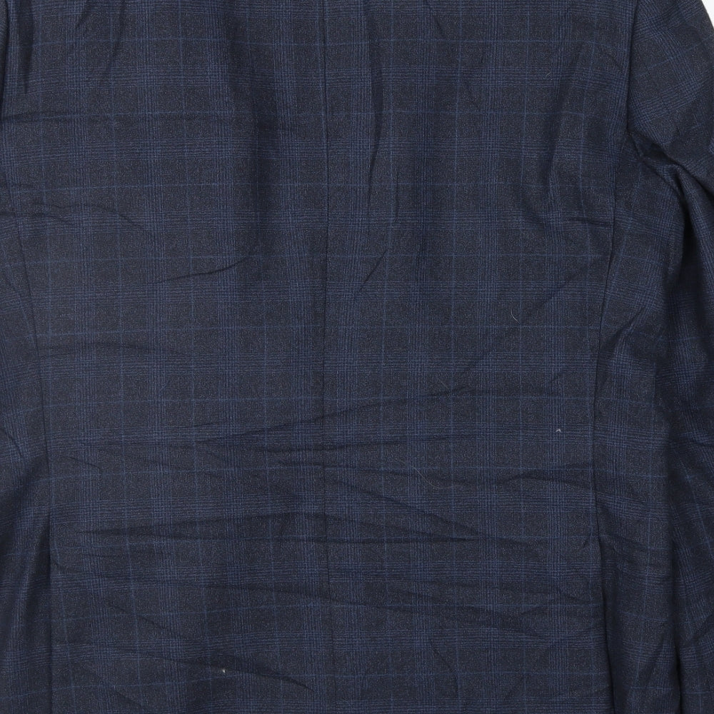 John Lewis Mens Blue Check Jacket Suit Jacket Size 42
