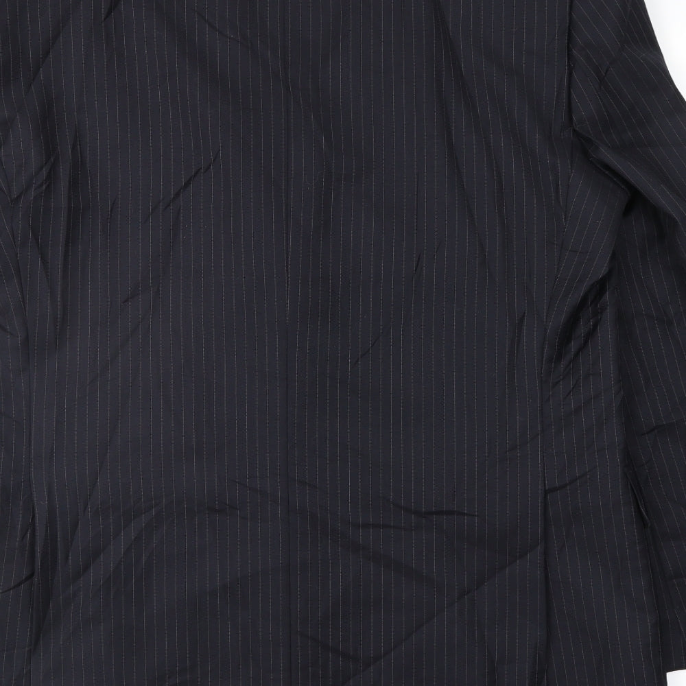Terry de Havilland Mens Blue Striped Jacket Suit Jacket Size 40
