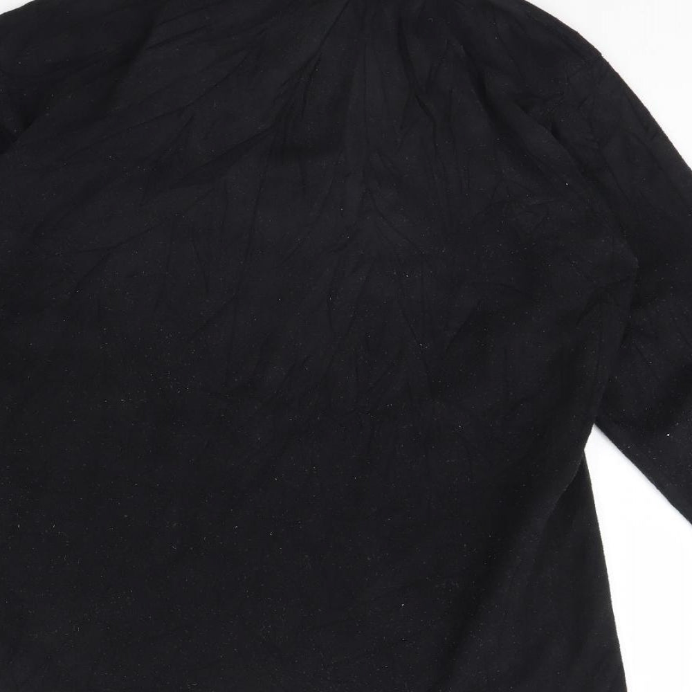 Preworn Boys Black Fleece Henley Jumper Size XL