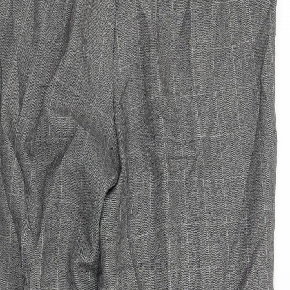 Marks and Spencer Womens Red Check Trousers Size 14 L25 in