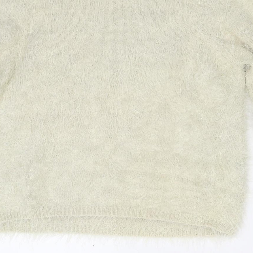 ASOS Womens Beige Floral Knit Pullover Jumper Size 10