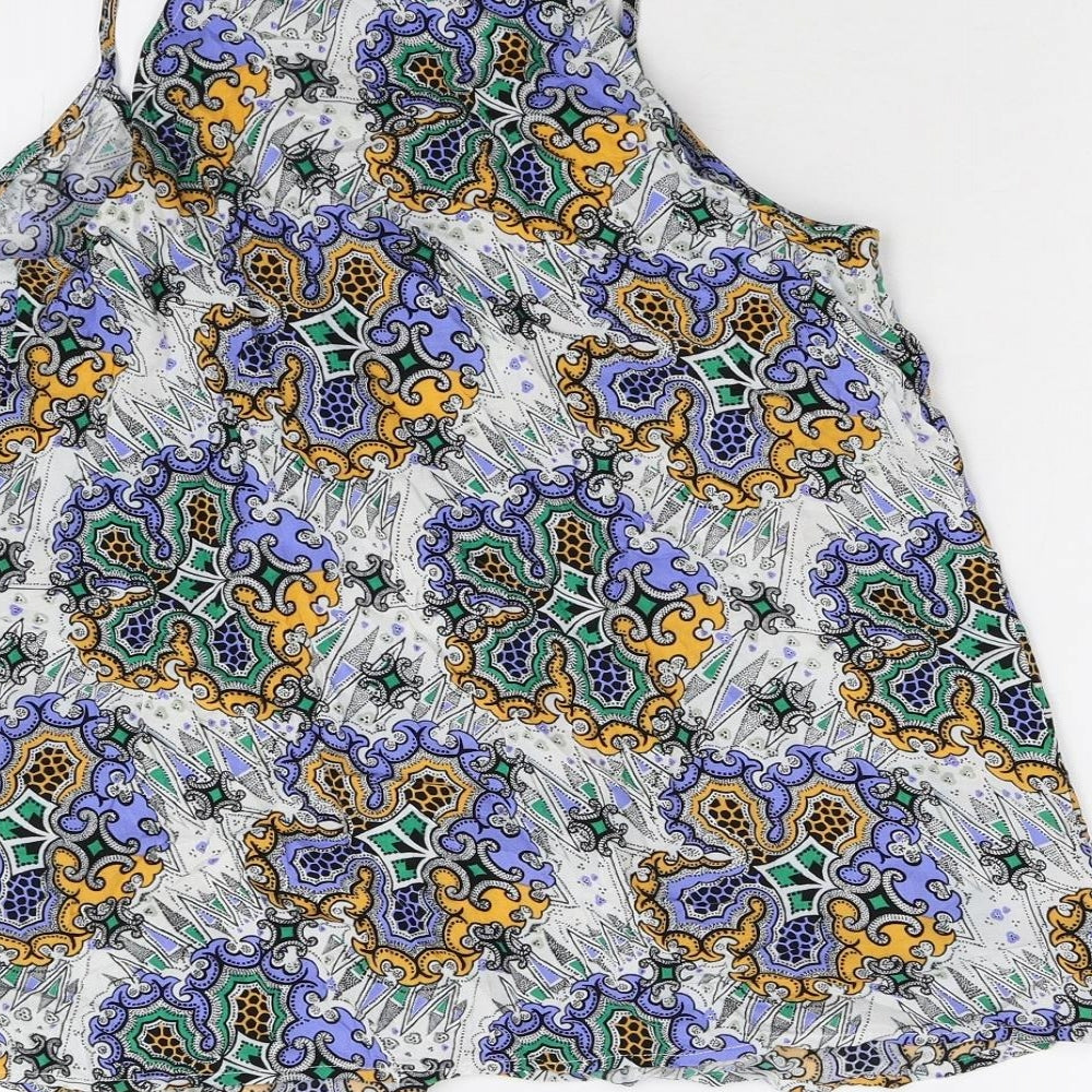 Warehouse Womens Multicoloured Geometric Camisole Tank Size 10