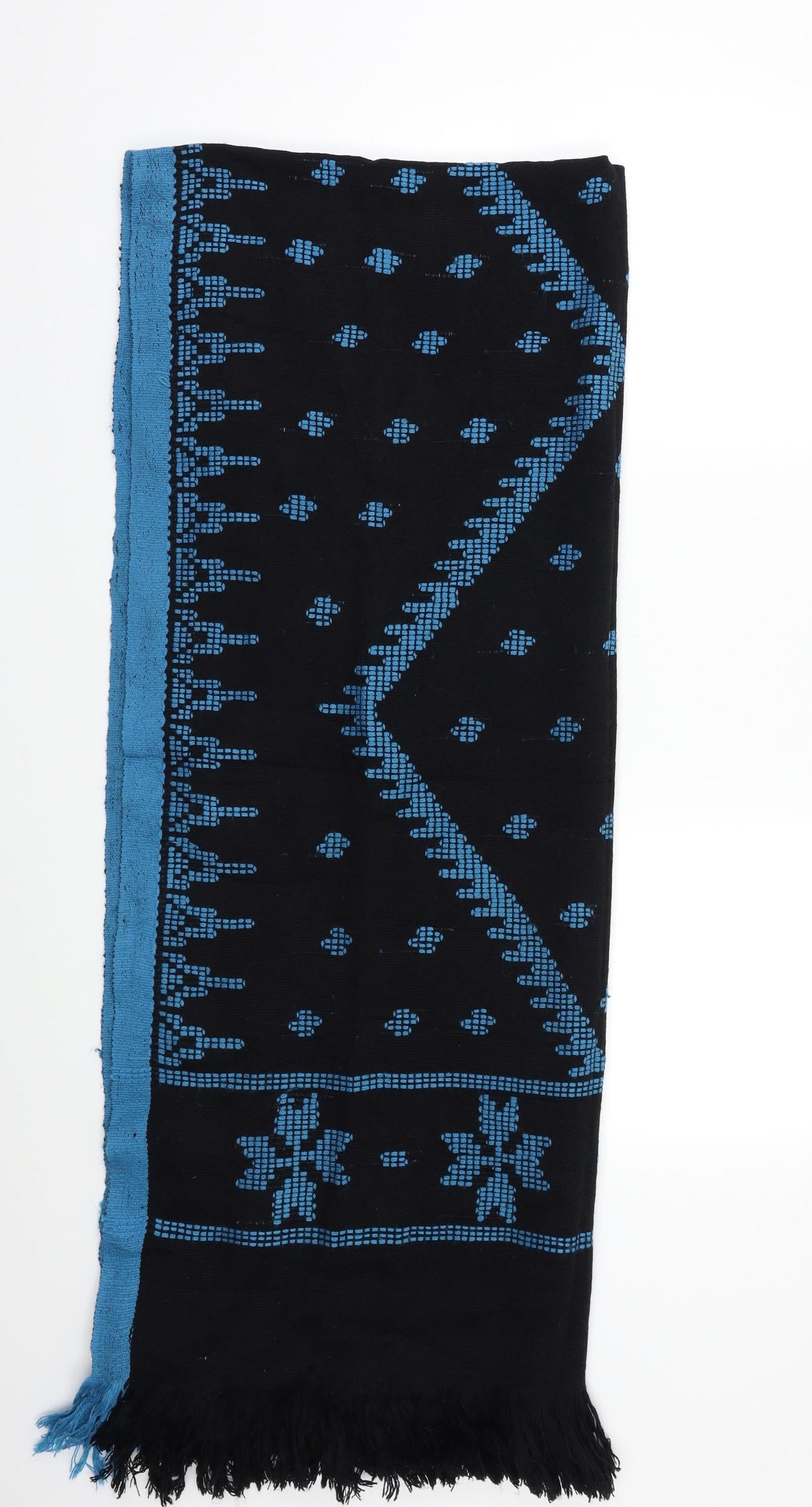 Preworn Womens Black Geometric Shawl/Wrap
