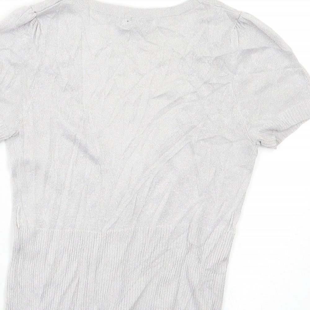 Influence Womens Silver Cardigan Jumper Size 10