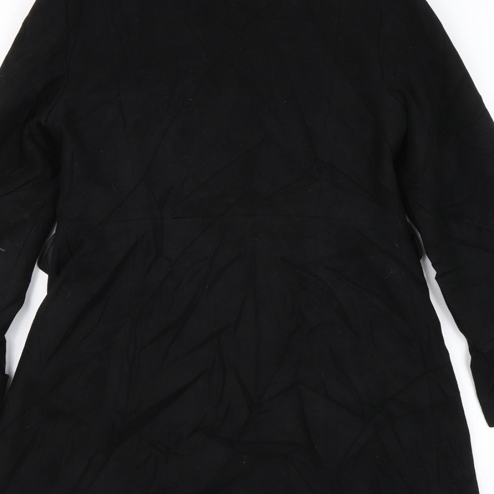Marks & Spencer Womens Black Overcoat Jacket Size 8