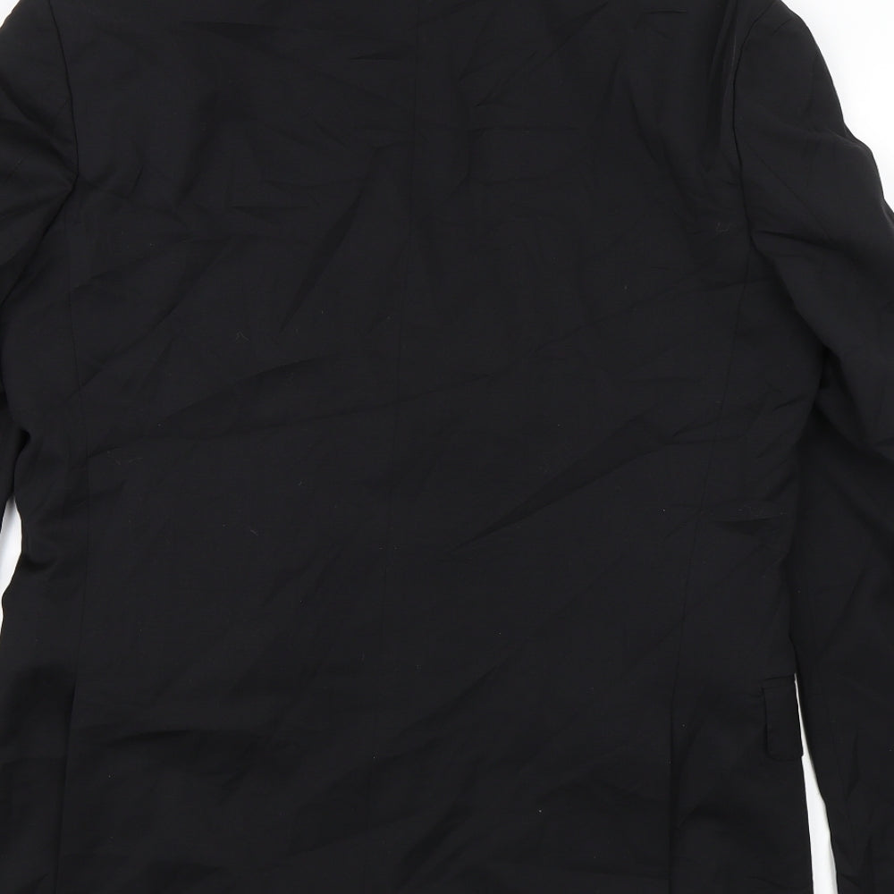 Lanificio Mens Black Jacket Suit Jacket Size 38