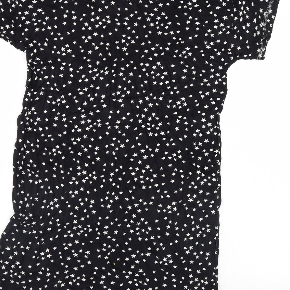 Love o Lounge Womens Black Polka Dot Gown Size 10
