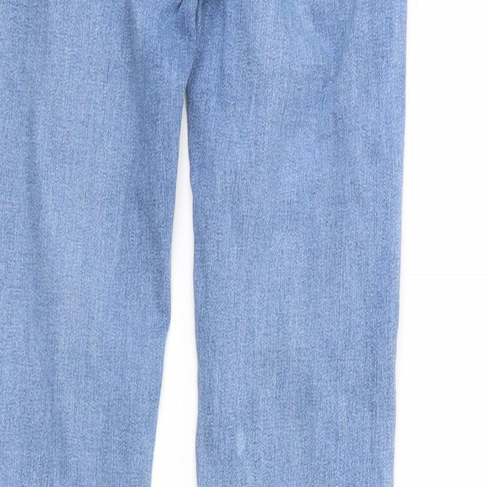 Pull & Bear Womens Blue Denim Tapered Jeans Size 6 L27 in