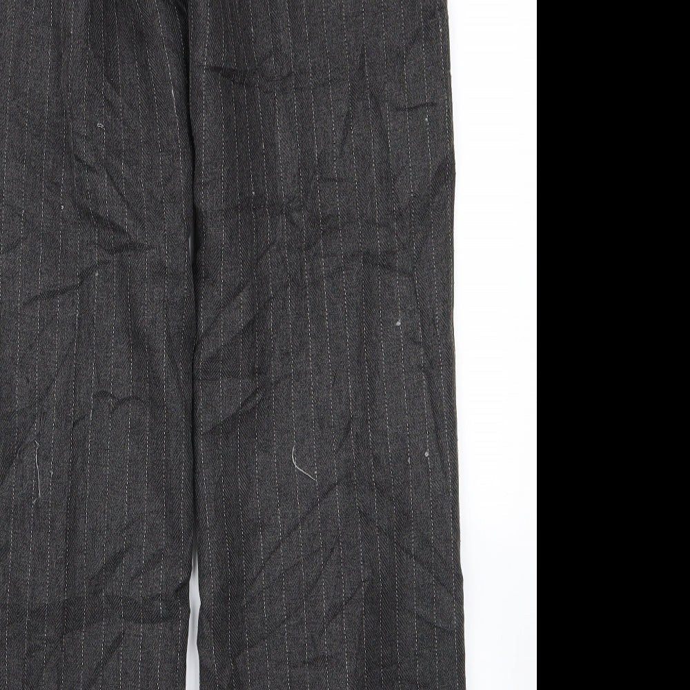 H&M Womens Grey Striped Trousers Size 38 L28 in