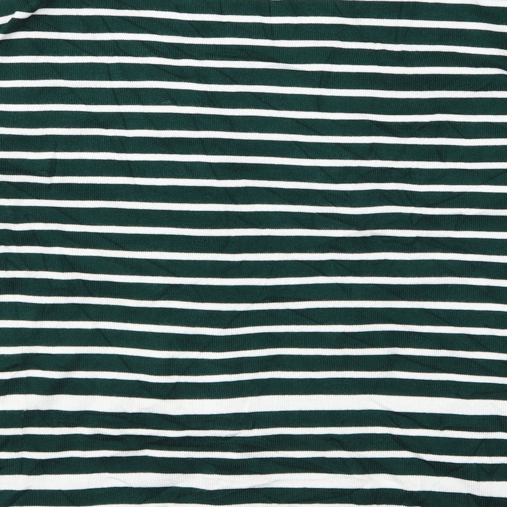 elegance Womens Green Striped Pullover Jumper Size XL
