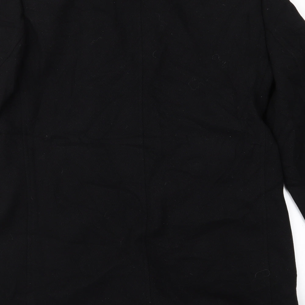 Preworn Womens Black Overcoat Jacket Size 10