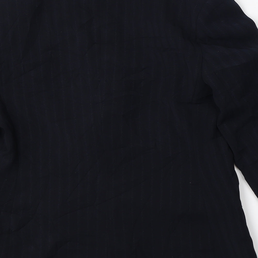 Zona Womens Black Striped Jacket Blazer Size 10