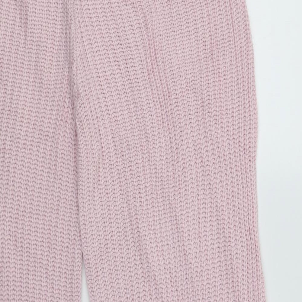 Boohoo Womens Pink Knit Jogger Trousers Size S L29 in