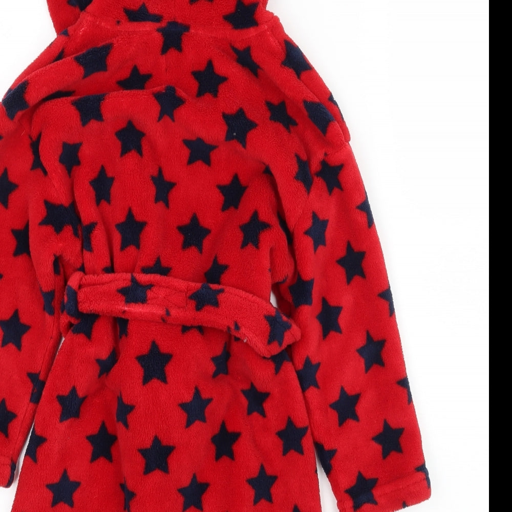 NEXT Boys Red Geometric Microfibre Robe Size 3-4 Years - Star