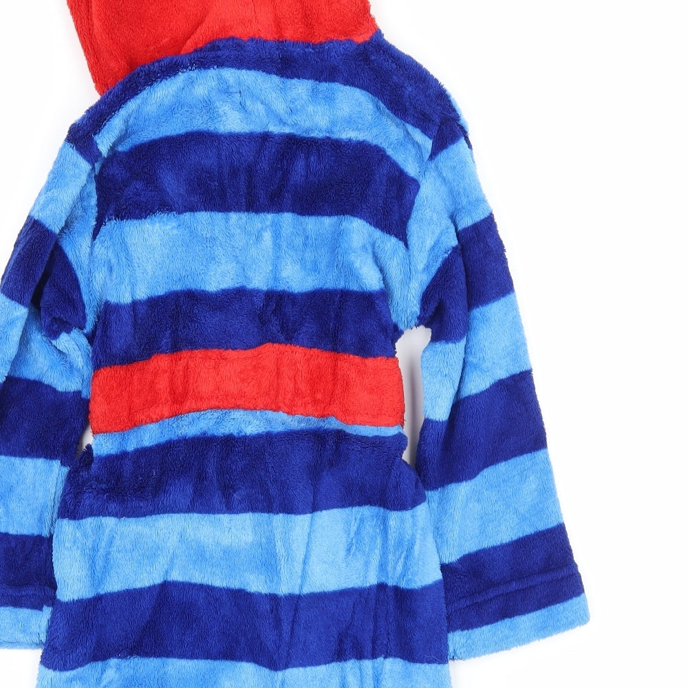 Disney Boys Black Striped Microfibre Robe Size 2-3 Years - Mickey Mouse