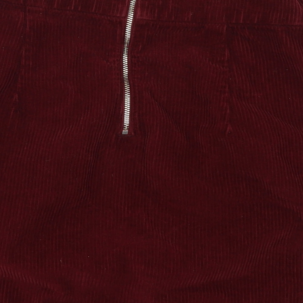 Topshop Womens Red Corduroy A-Line Skirt Size 26 in