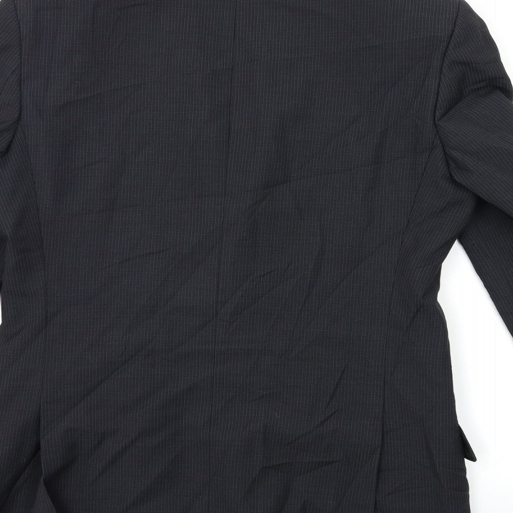 Marks & Spencer Mens Black Striped Jacket Suit Jacket Size 38
