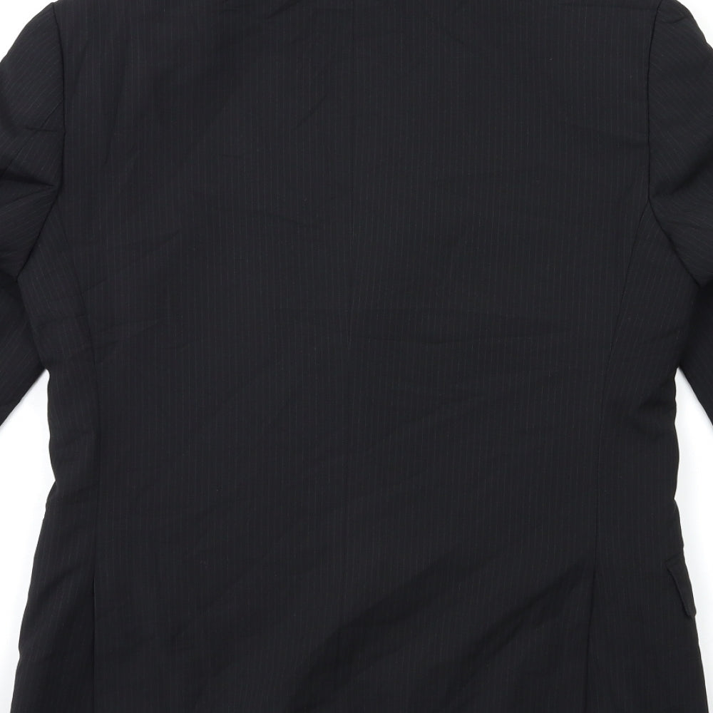Tom English Mens Black Striped Jacket Suit Jacket Size 36