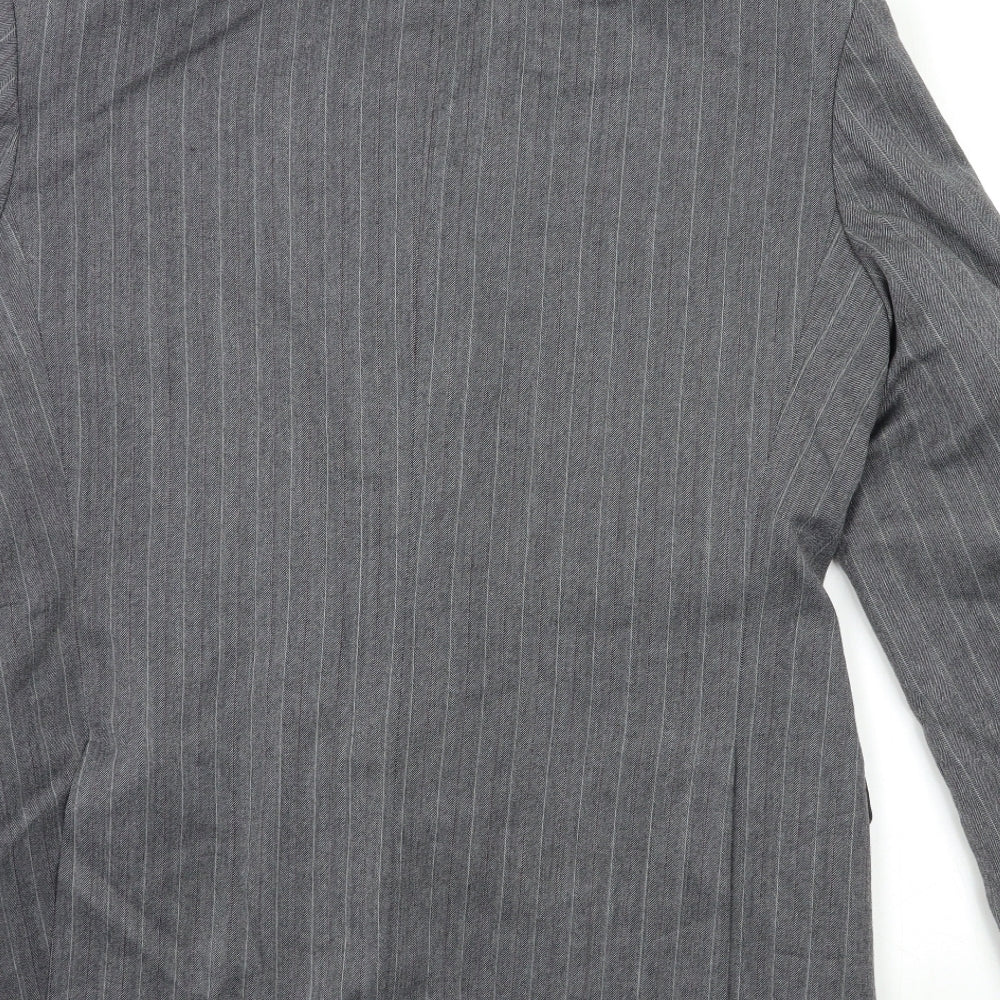 st Michael Mens Grey Striped Jacket Suit Jacket Size 42