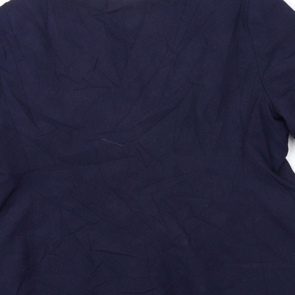 MICHELLE ROERTS Womens Blue Biker Coat Size 16