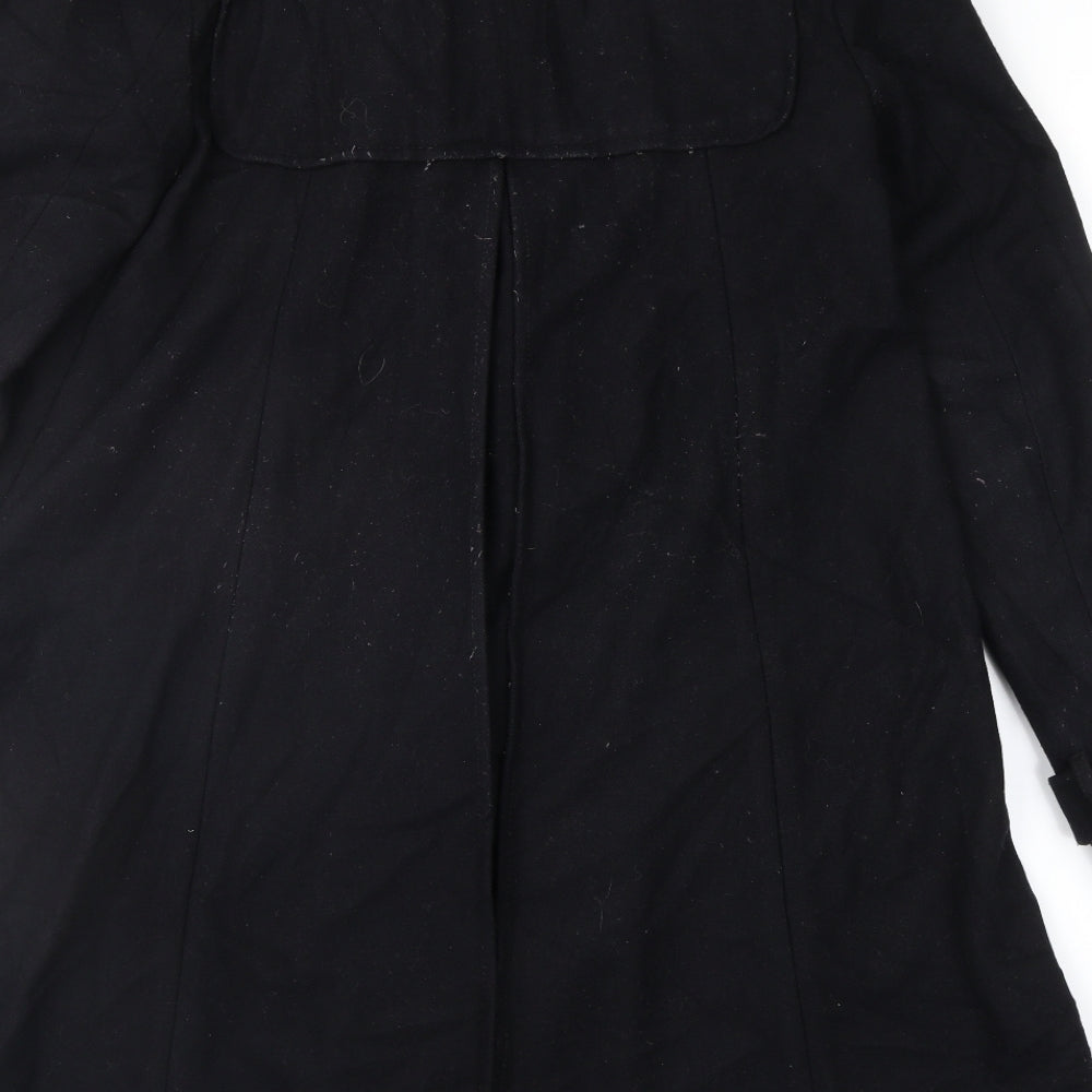 Topshop Womens Black Overcoat Coat Size 8