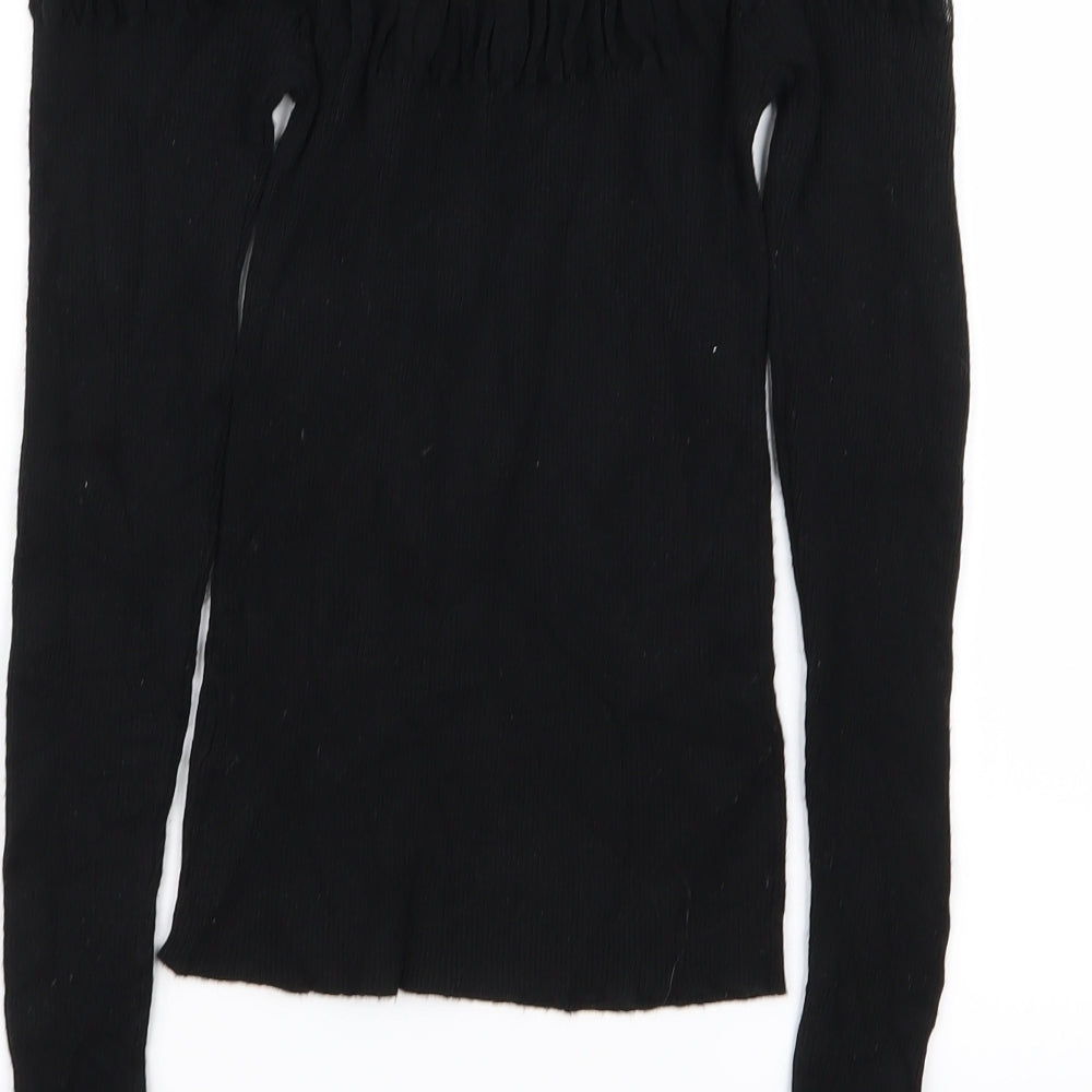 Per Una Womens Black Basic T-Shirt Size 8