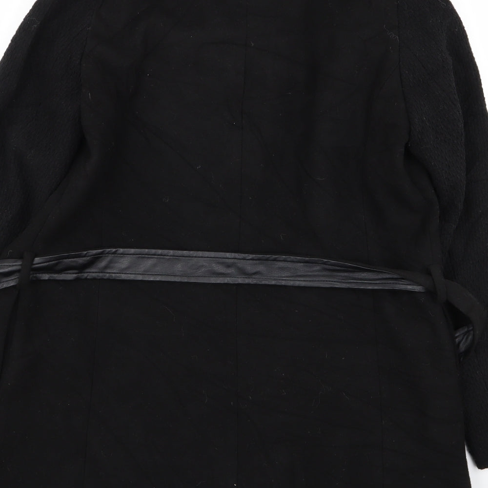 Oasis Womens Black Overcoat Coat Size S