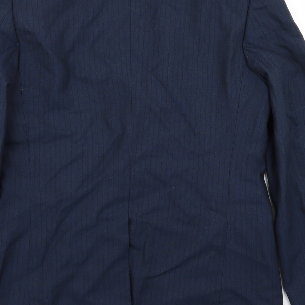 Preworn Mens Blue Striped Jacket Blazer Size 36