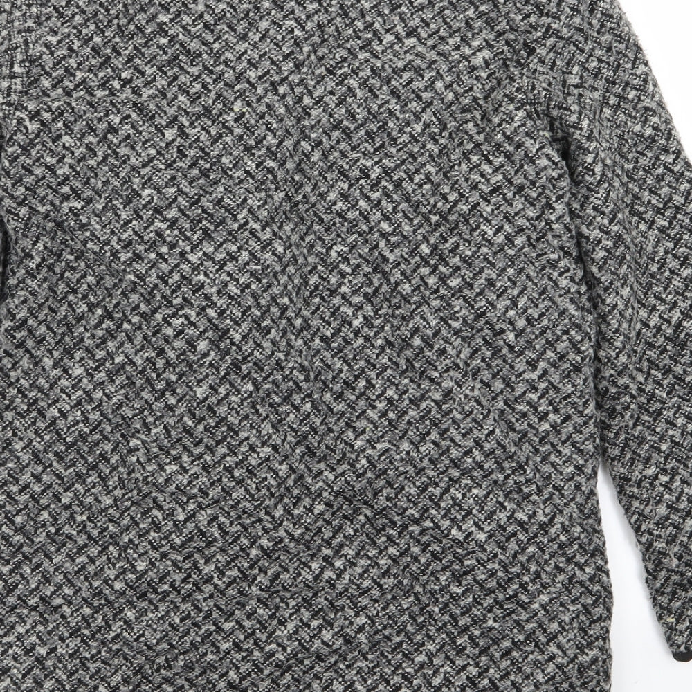 TU Womens Grey Houndstooth Jacket Coat Size 8
