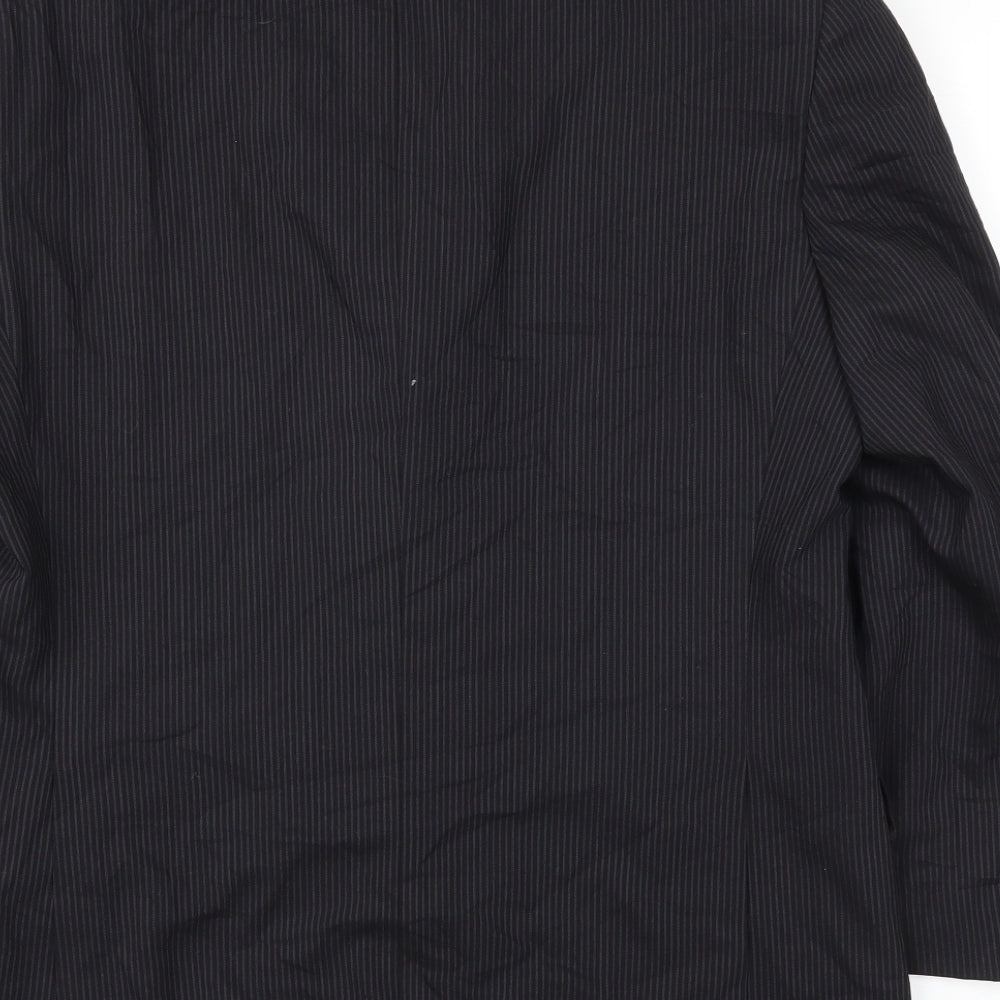 m&s Mens Black Striped Jacket Blazer Size 40