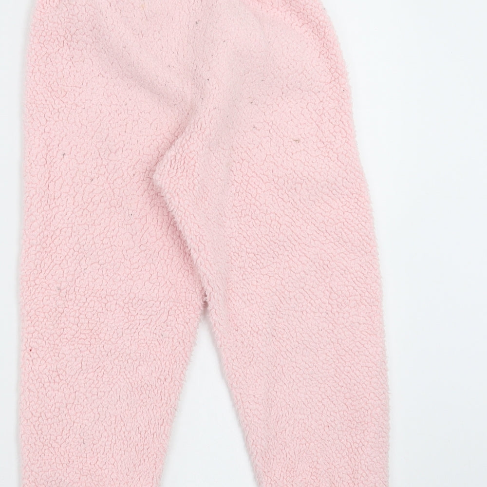 Matalan Girls Pink Solid Fleece Pyjama Pants Size 5 Years