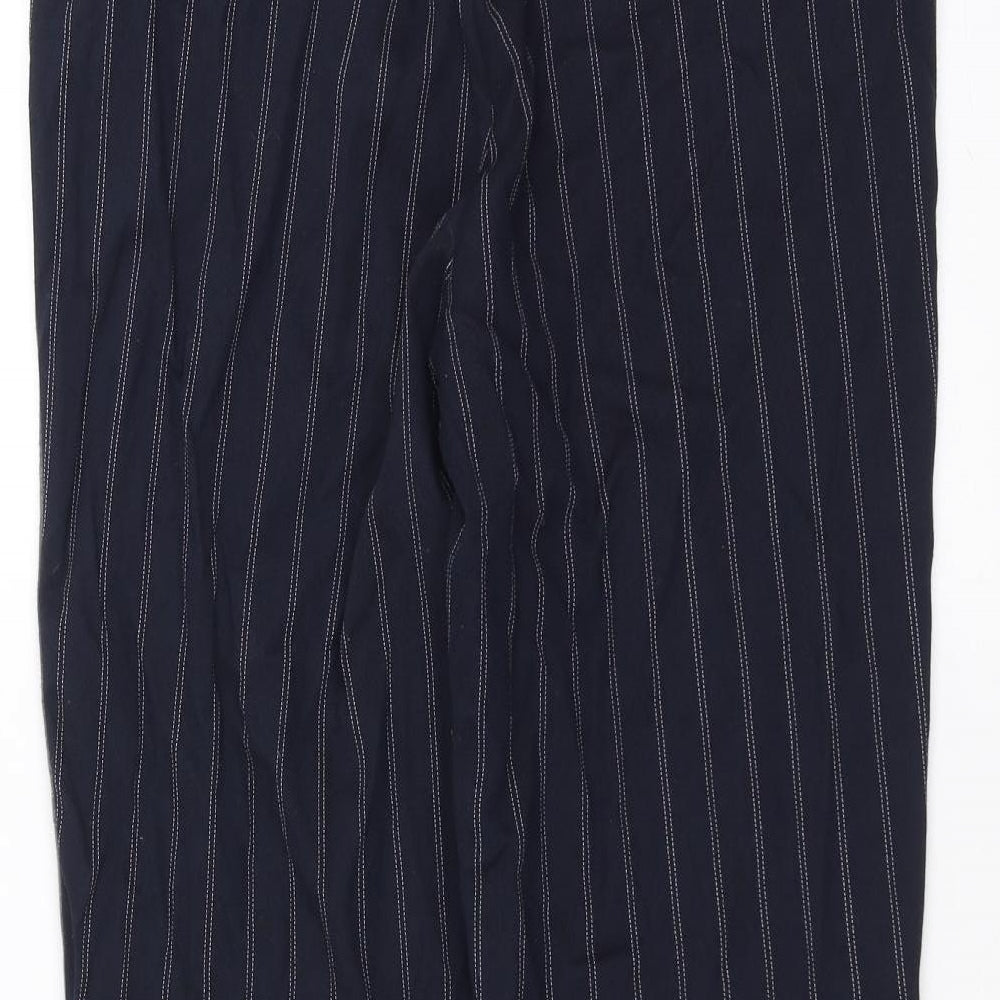 Preworn Womens Blue Striped Trousers Size 30 in L26 in