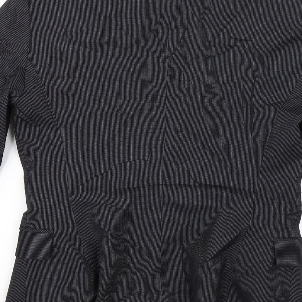 Mango Womens Black Striped Jacket Suit Jacket Size 8