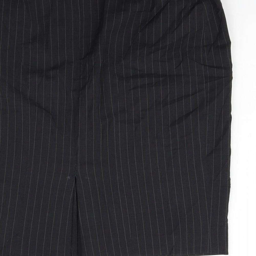 Brook Traverner Womens Black Striped Flare Skirt Size 32 in