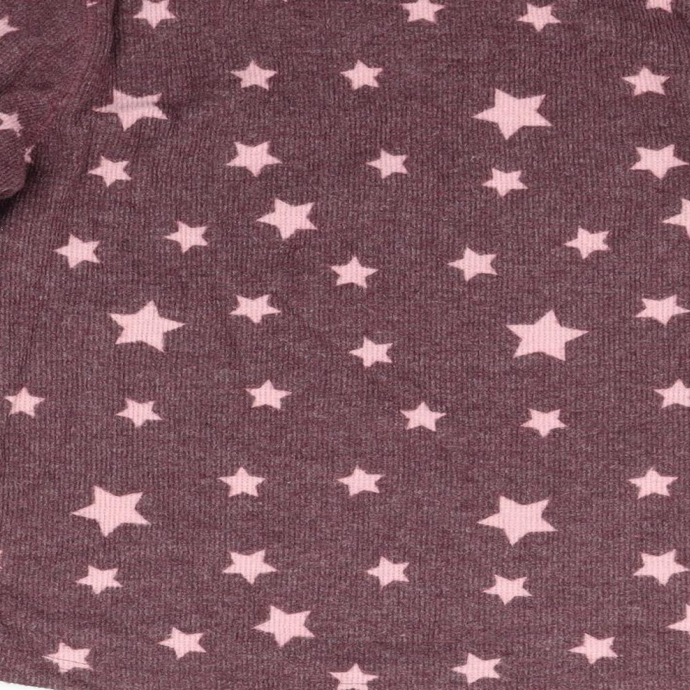 LOVE TO LOUNGE Womens Purple Geometric Pullover Jumper Size L - star