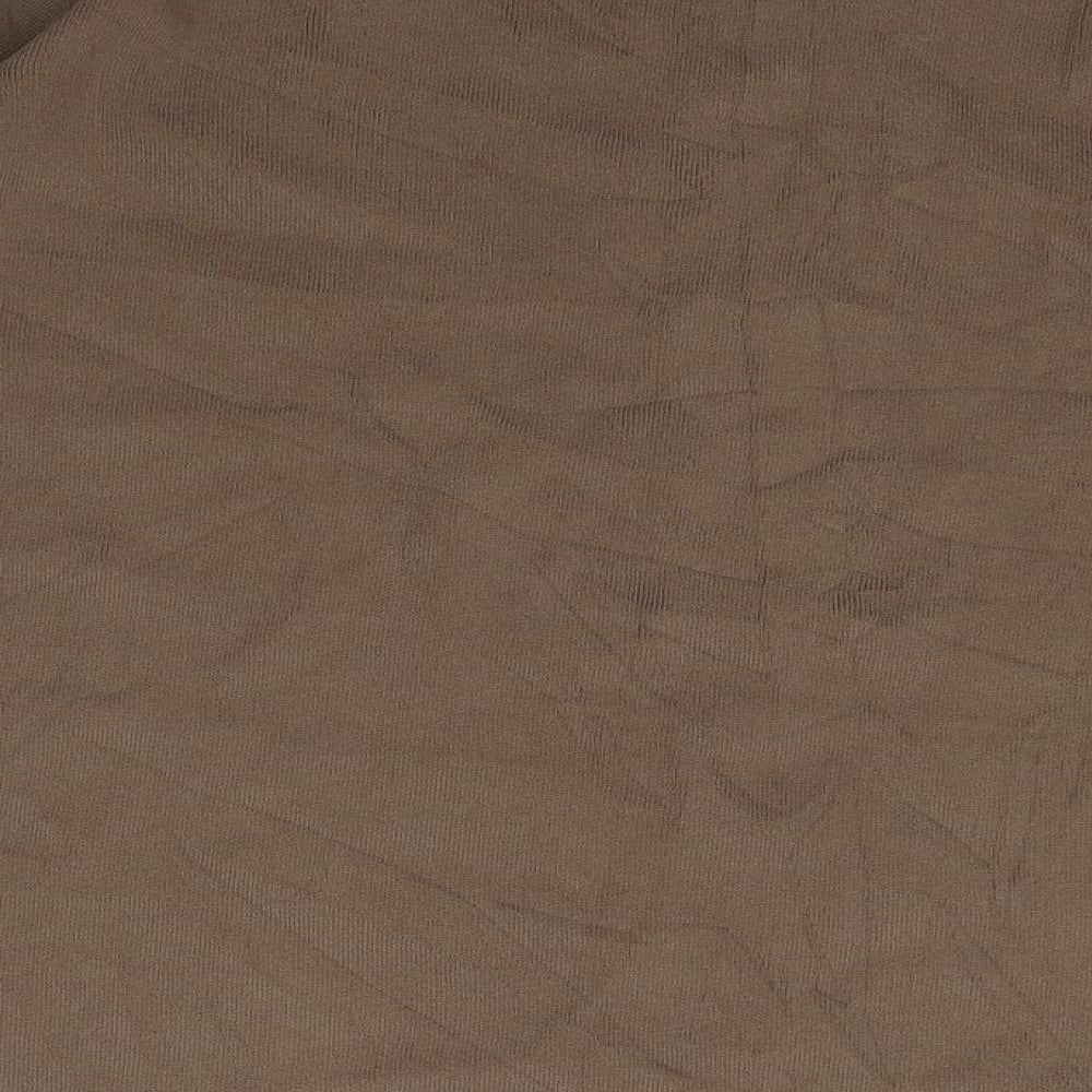 Touch Womens Brown Basic T-Shirt Size L