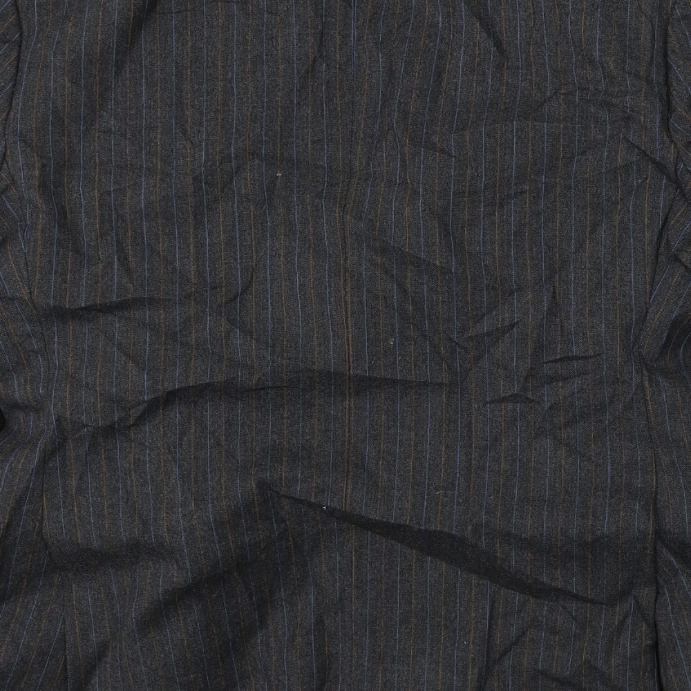 Preworn Mens Grey Striped Jacket Blazer Size 38