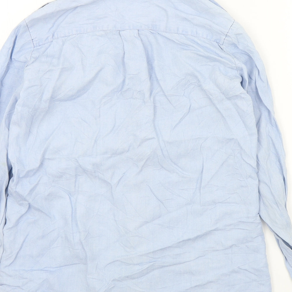 tag woman Womens Blue Colourblock Basic Button-Up Size S