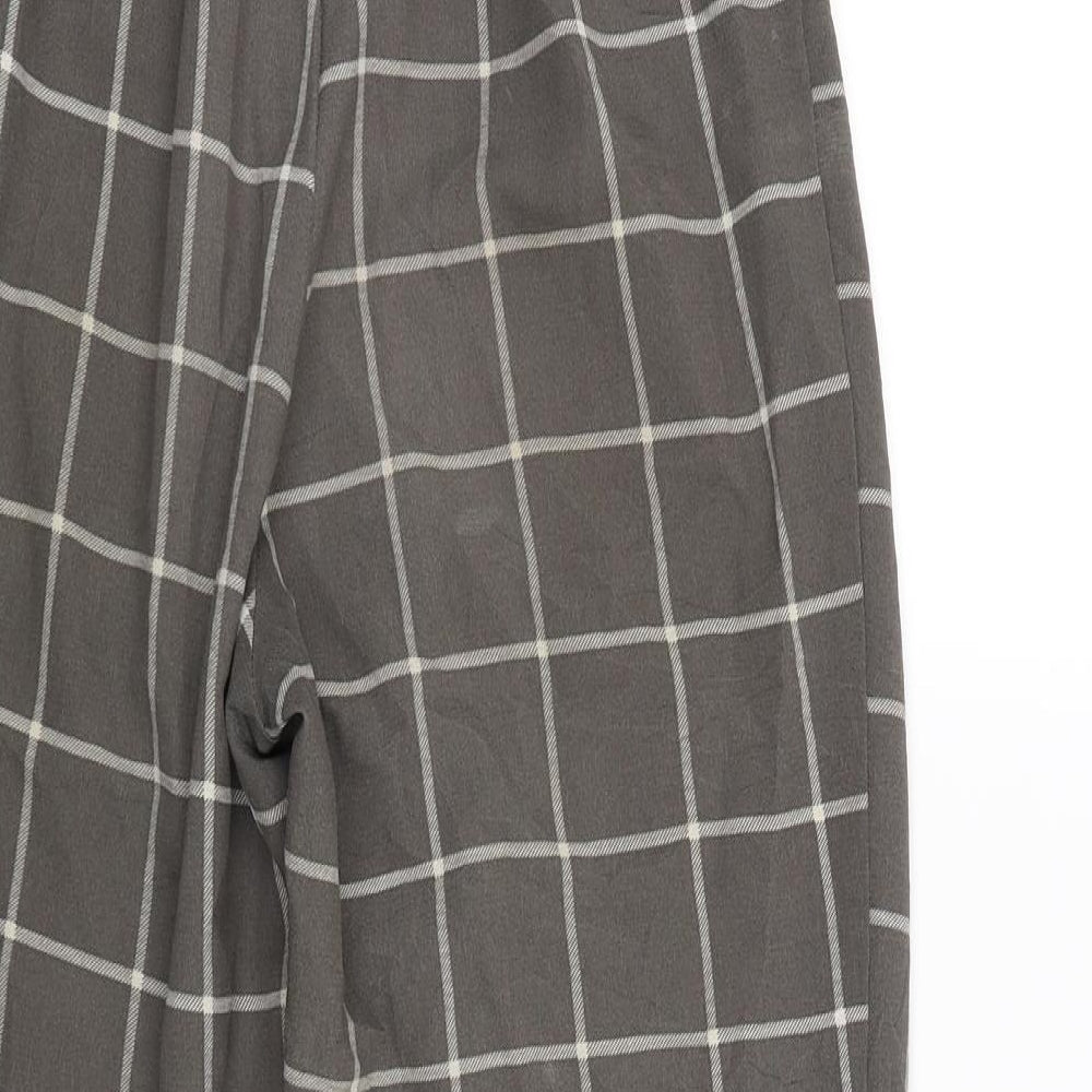 Divided Womens Brown Check Trousers Size 6 L23 in