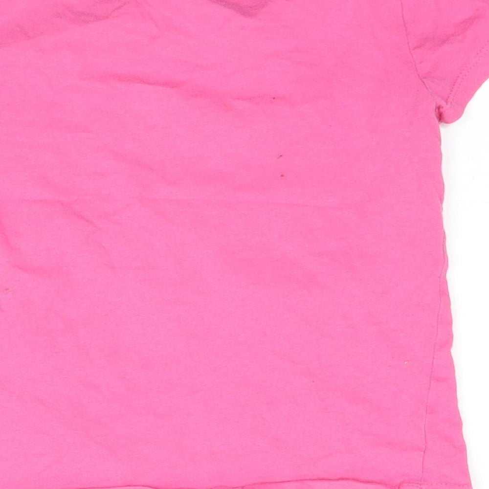 Pep & co Girls Pink Basic T-Shirt Size 6-7 Years - Sleep Over