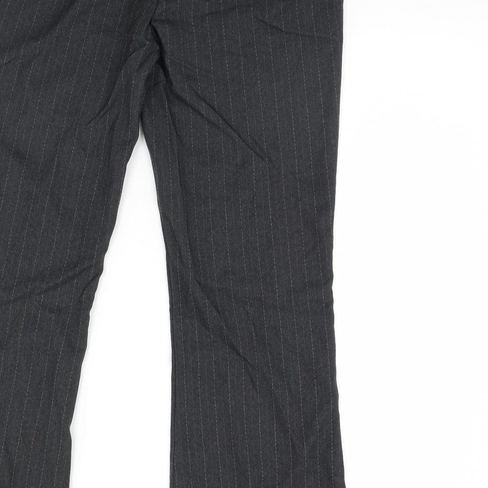 F&F Womens Grey Striped Dress Pants Trousers Size 14 L30 in