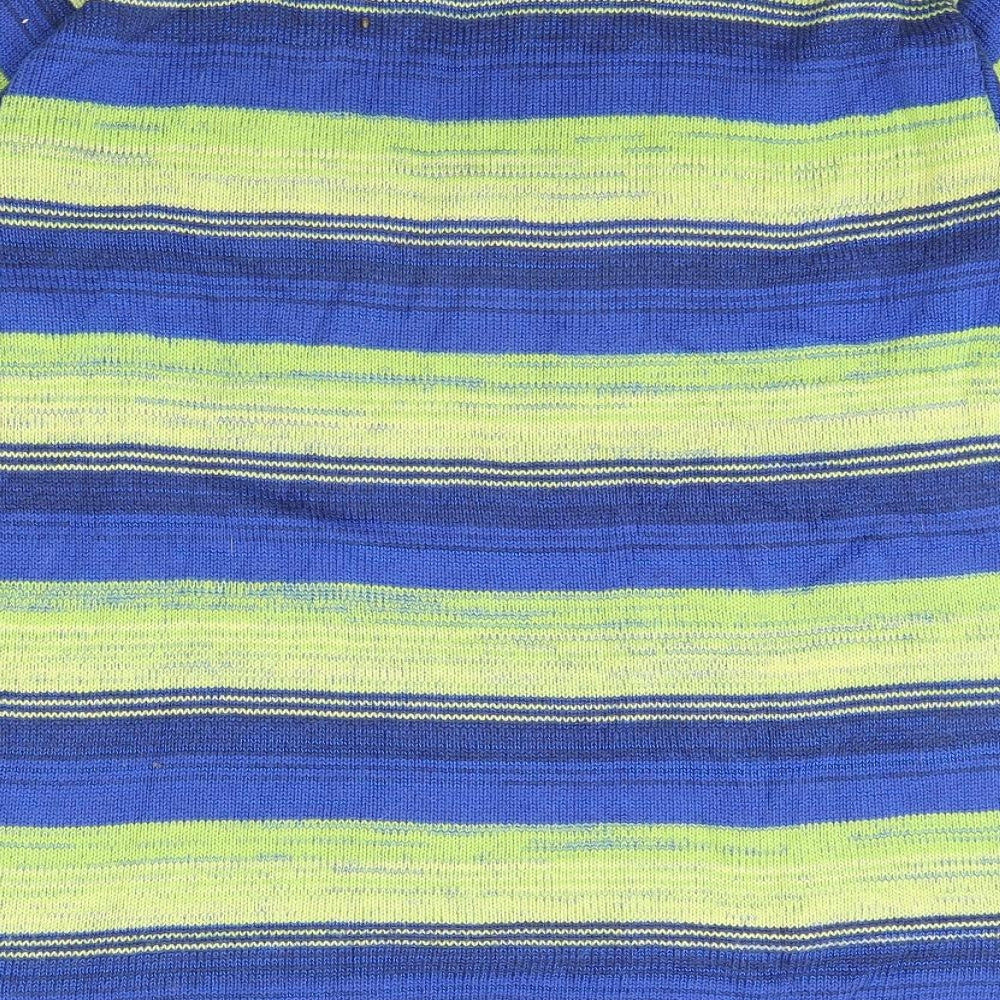 Olsen Womens Blue Striped Pullover Jumper Size 12