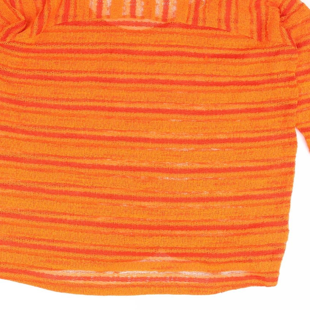 NEXT Womens Orange Striped Pullover Jumper Size 8
