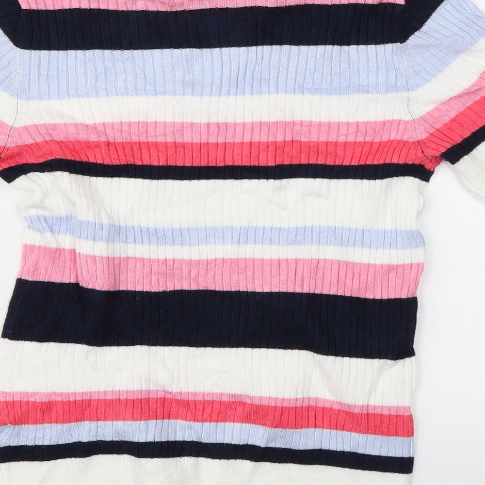 Marks & Spencer Womens Multicoloured Striped Basic Blouse Size 10