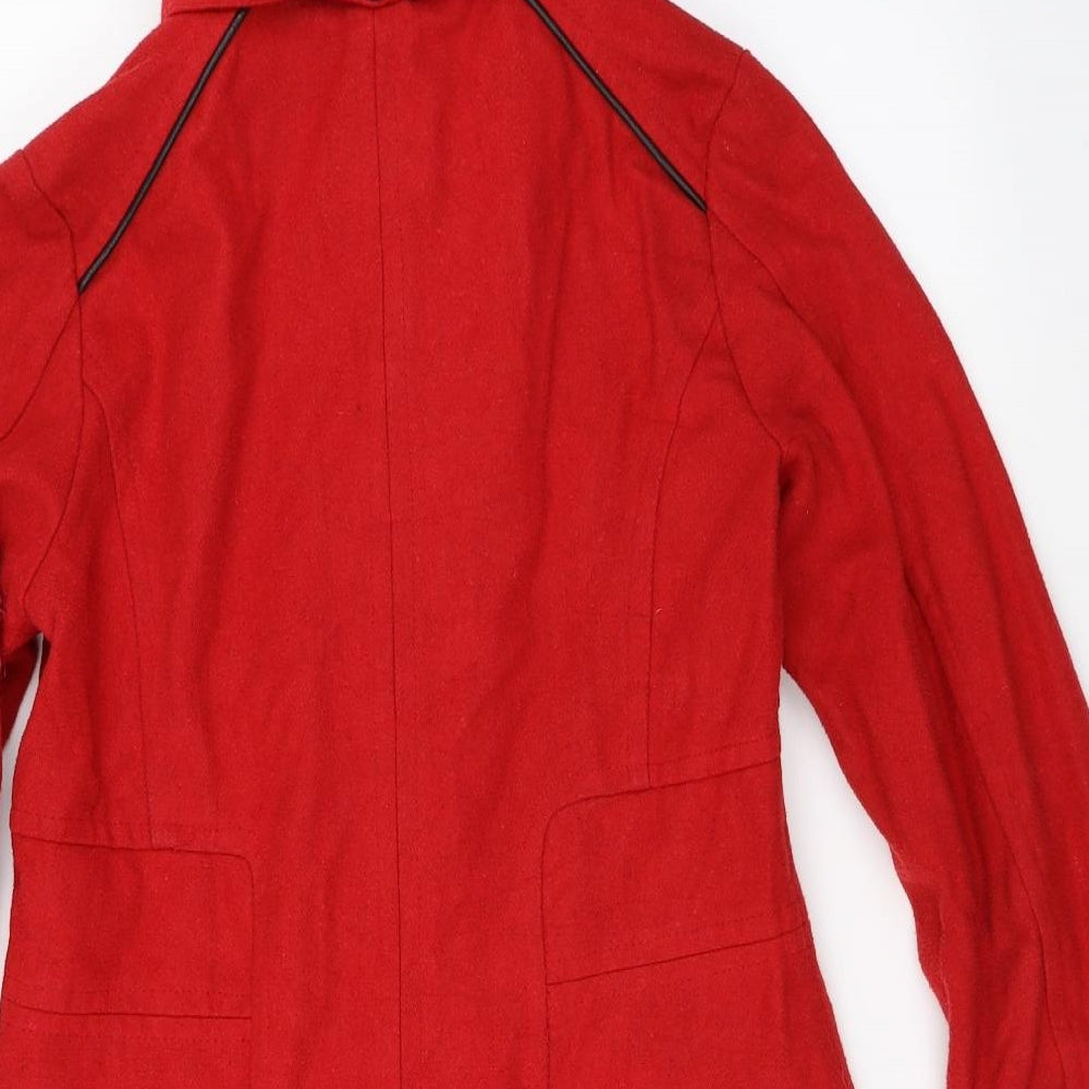 Yoki Womens Red Overcoat Coat Size M