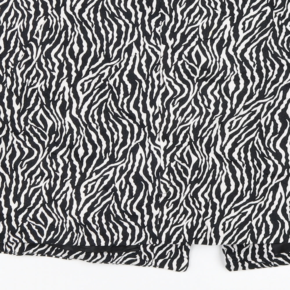 Atmosphere Womens Black Animal Print Jacket Size 12