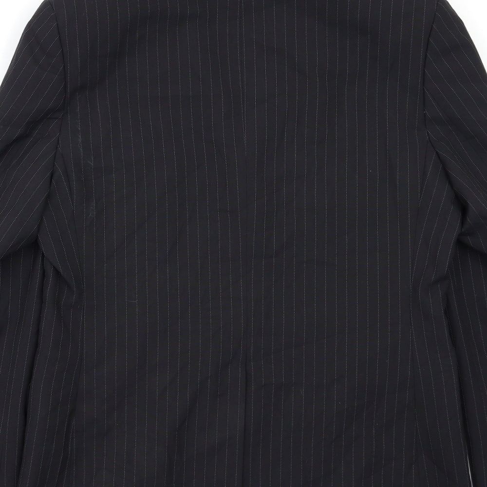 F&F Mens Black Striped 3 Piece Blazer Size 38