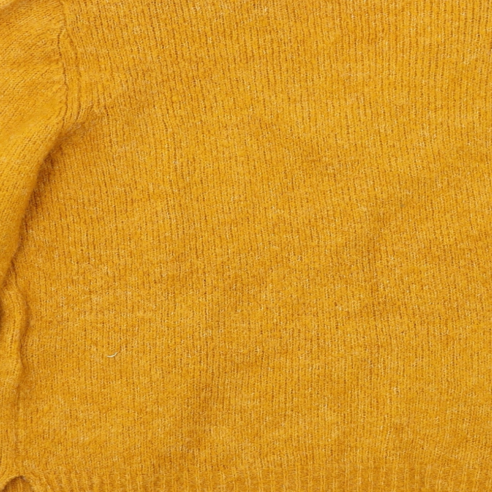 Jaqueline de Yong Womens Yellow Pullover Jumper Size L